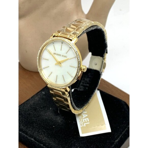 Michael Kors Women's Watch MK1065SET Quartz Mother of Pearl Dial Gold St… - Picture 14 of 14